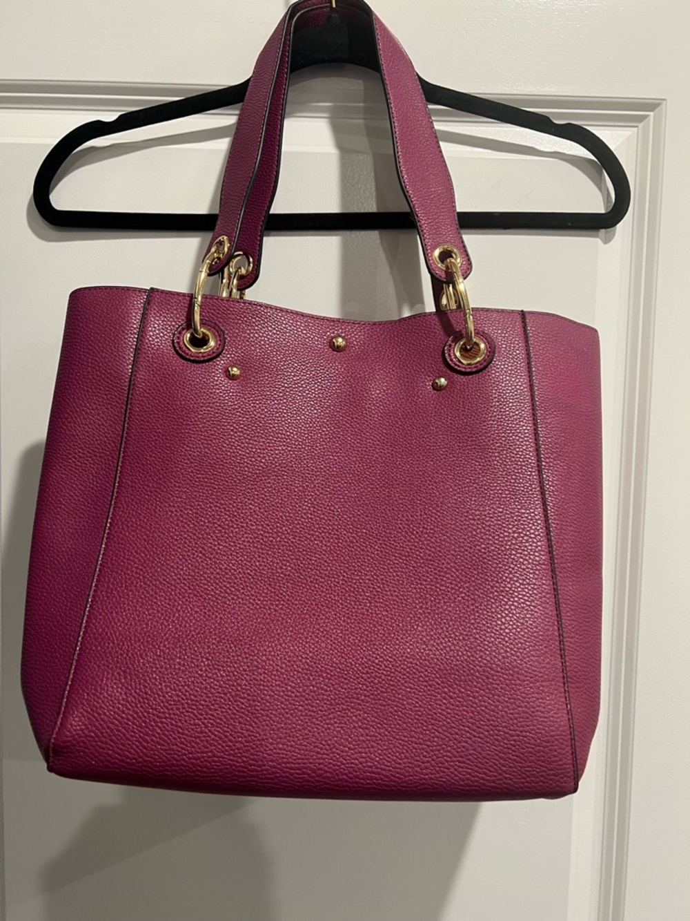 Women's Plush Pebbled Tote Bag in Berry - Classic Everyday Carry